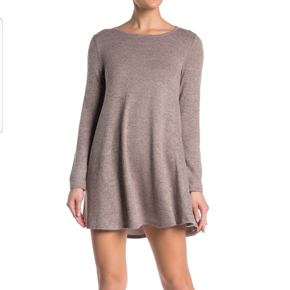 BAILEY BLUE LONG SLEEVE LACE UP BRUSHED HACCI DRES